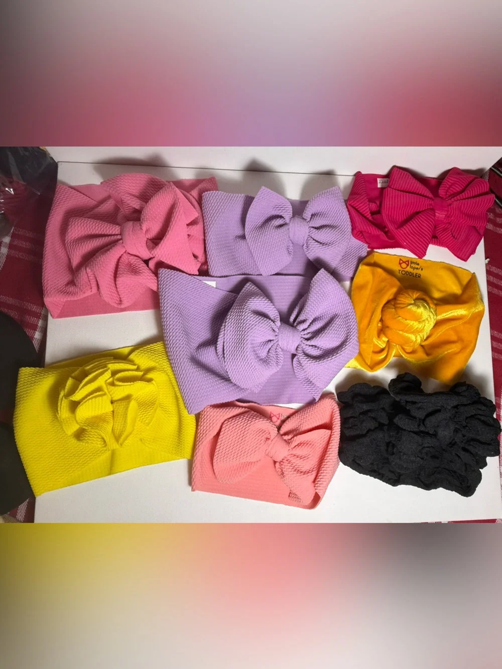 Little Loper's Headbands - Set of 8 Pink, Purple, Yellow, Coral, Black‎